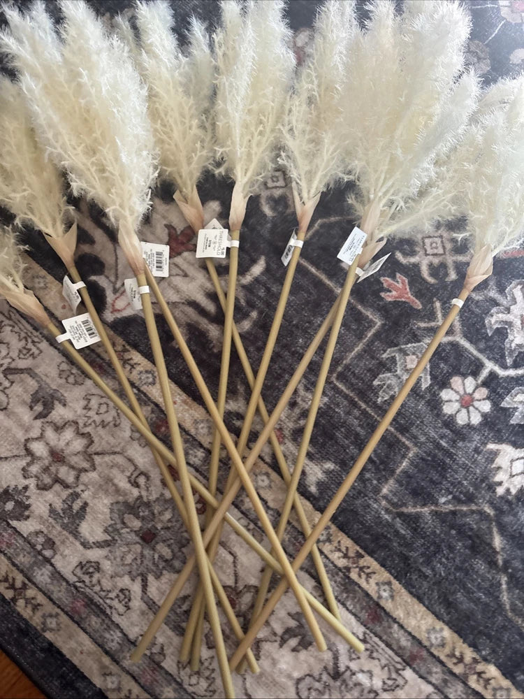 Faux Pampas Grass Stem Branch Beige - Threshold  10 Pieces Indoor Decorative Pampas Grass
