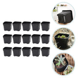15 Pcs Plastic Planting Pots Small Flower Nursery Pots Garden Plant Pots Black Garden Plants