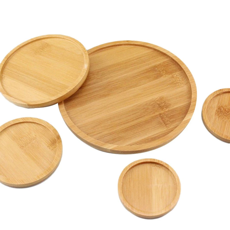 6 Pcs Gardening Accessories Saucer for Potted Plants Bamboo Tray Dirp Garden Plants