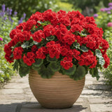 8 Bundles Artificial Geraniums for Outdoor 17 Inch Faux Silk Geraniums Plants... Green Plant