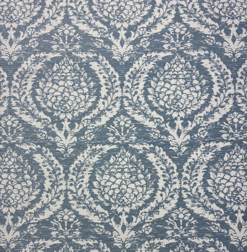BALLARD DESIGN ANNABELLE CHAMBRAY BLUE InsideOut¨ FURNITURE FABRIC BY YARD 55"W Flowering Plants