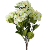 20" Cream and Green Artificial Hydrangea Floral Bush Hydrangea