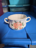 Vintage Gibson Ceramic Soup Mug Bowl with Handles*Roseland Pattern*Pink Roses Roses