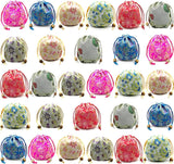 28 PCS Brocade Bag Peony Flower Bag Drawstring Double Drawstring Jewelry Bracele Peony