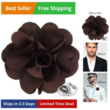 Men's Formal Solid Color Flower Lapel Pin - Boutonniere for Men, Brooch Pin Carnation