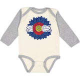 Inktastic Colorado Flag Sunflower Long Sleeve Creeper Flowers Sunflowers Lover Sunflower