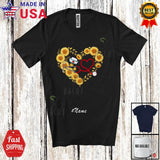 Custom Name Nurse Tools Sunflower Heart Shape; Lovely Flowers Proud Jobs T-Shirt Sunflower