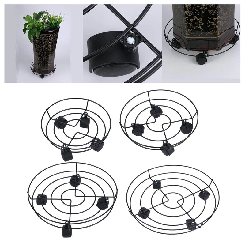 Heavy Duty Plant Stand with Wheels Plant Trolley on Wheels Garden Tools Round Garden Plants