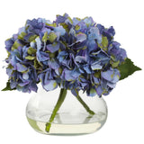 Blooming Hydrangea W/Vase Liquid Illusion Blue Floral Decor Hydrangea