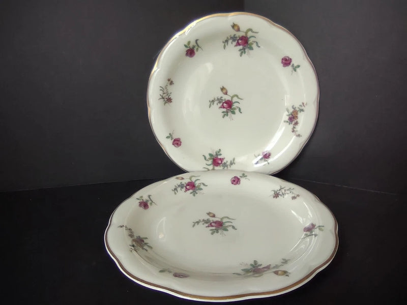 Haviland Limoges 2 x Dessert/Salad Plate Peony Flower Cream Color (lot 927) Peony