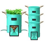SPONDWILD 4 Pack 15 Gallon Potato Grow Bags, PE Garden 15 gallon, Green Garden Plants
