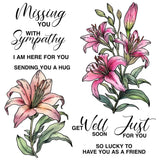 Spring Blooming Flowers Lily Missing You Metal Cutting Dies Clear Stamps Craft Lily