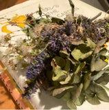 Windswept wand organic botanicals including hydrangea, sage, oregano, and hyssop Hydrangea