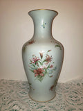 Vinatge Japan COR Brand 1987 Porcelain Day Lily Pattern Vase 12 1/2