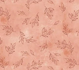Floral Chic Tonal Peach Tossed Leaves Blender 100% Cotton Fabric by half yard Flowering Plants