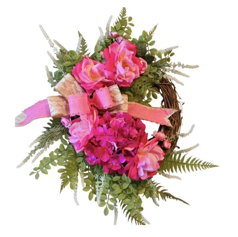 Pink Floral wreath Hydrangea