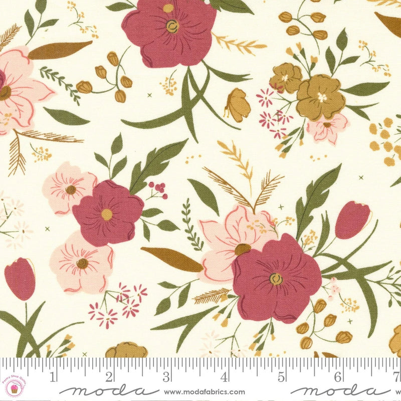 Moda EVERMORE 43150 11 Cream Floral SWEETFIRE ROAD Quilt Fabric Flowering Plants