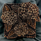 Copper Tjap Cap Chop Stamp Block Artisan Batik Hydrangea 8" x 8.5" Flowers Hydrangea