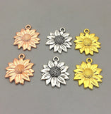 Wholesale 100Pcs Gold/Silver Small Sunflower Flower Charms DIY Making Pendants Sunflower