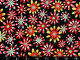 Tina Scrap Daisy Flowers Packed Garden Bouquet Floral FABRIC 9"x21" COTTON Bouquet