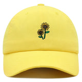 JPAK Sunflowers Premium Dad Hat Cotton 6-Panel Curved Brim Floral Garden Sunflower