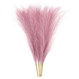 4pcs Faux Pampas Grass 17 Inch 6 Stem Artificial Grass for Decor, Red Brown Pampas Grass