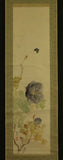JAPANESE HANGING SCROLL ART Painting "Peony Flower and Butterfly" by __ in May Peony