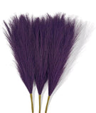 Faux Pampas Grass, Artificial Pampas Grass Fluffy 12 Pcs 17" Tall Dark Purple Pampas Grass