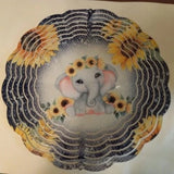 Handmade 8" Sunflower AndÊ Elephant 3D Aluminum Wind Spinner Sunflower