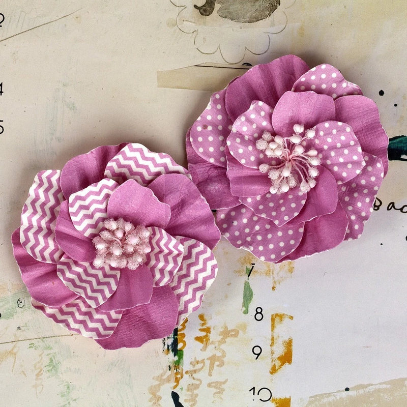 Prima Marketing "Ascot Park Carnation" Layered Paper Flowers with Stamen Centers Carnation