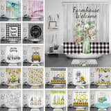 Farmhouse Cotton Flower Shower Curtain Sets Sunflower Gnomes For Bathroom Decor Sunflower
