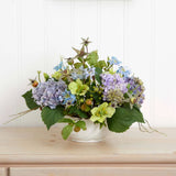 Blue Hydrangea Faux Floral Arrangement Centerpiece Hydrangea
