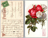Red Roses Carnations Postcard Carnation