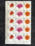 (2023) 1st class UK GB Stamps MNH Block Sheet Tulip PEONY NASTURTIUM Flowers Peony