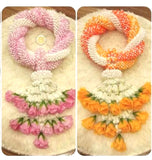 Garland Artificia Gardenia Switch Pattern Plastic Rose Fabric Round Hang  Malai Roses