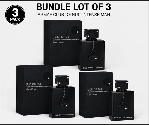 3x Armaf Club De Nuit Intense Man 3.6 oz EDT Spray Men Cologne Lot Bundle New EDT