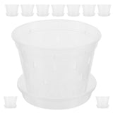 9 Pcs Orchid Pots with Holes Plastic Clear Nursery for Plants Garden Flowerpot Garden Plants