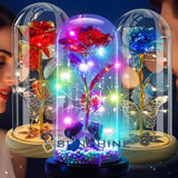 Enchanted Eternal LED Flower Rose In Dome Glass LED Light Valentine's Day Gifts Roses