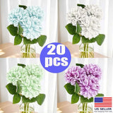 20PCS Artificial Chrysanthemum Flower Bouquet Fake Plant Bunch Yard Home Decor Green Plant