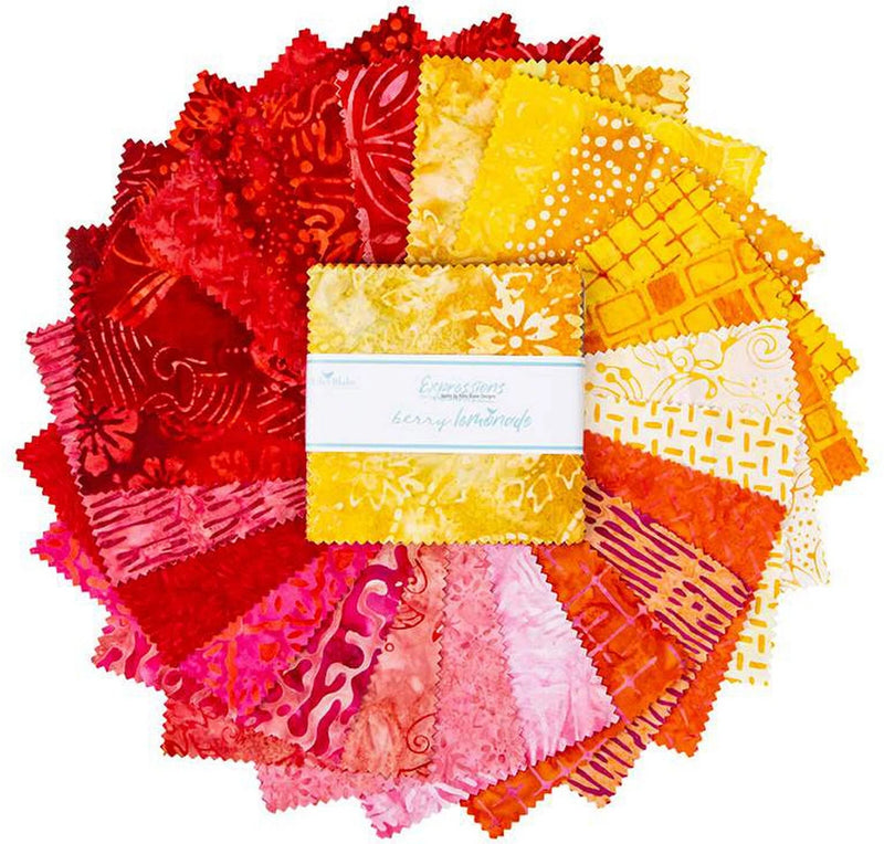 Berry Lemonade Expressions Batiks Riley Blake 5" Stacker 100% Cotton Precuts Flowering Plants