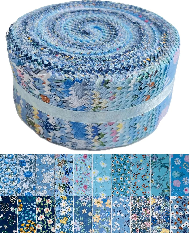 Jelly Roll Fabric - 20 Assorted Floral Prints, 100% Cotton Quilting Fabric, 40 P Flowering Plants