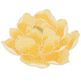 4.3" Peony Flower Embroidered Patch Appliques for Clothes, Yellow Peony