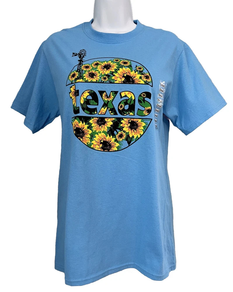 Texas Sunflowers Shirt NEW Short Sleeve Flowers Floral Size Small Sunflower