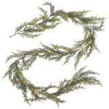 Set of 2 Artificial Weatherproof Cedar Juniper Garlands - Over 11 feet, Total Green Plant