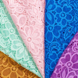 Stretch Lace Fabric Floral Embroidery Poly Spandex 58