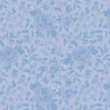 BY THE YARD, Penelope Floral ~ Sky Blue Cotton $3.99 Ships ANY Amount Of Fabric Flowering Plants