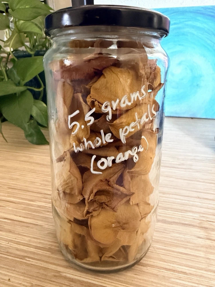 Real Whole Rose Petals | Orange | Dried | Premium (5.5 grams) ~ USA Dried Flower