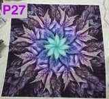 Hoffman Fabric - Dream Big Poinsettia Leaves Panel Blue R4617  %100 Cotton Flowering Plants