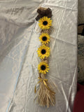 Handcrafted Raffia Braid With Sunflowers 26"long Sunflower