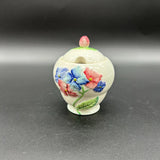 Vtg Carlton Ware Lidded Honey or Jam Pot Hydrangea Flower Embossed England Hydrangea